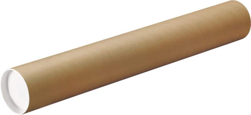 RAJA Postal Tube Cardboard 483 (L) x 63.5 (D) mm Caps Brown Pack of 25
