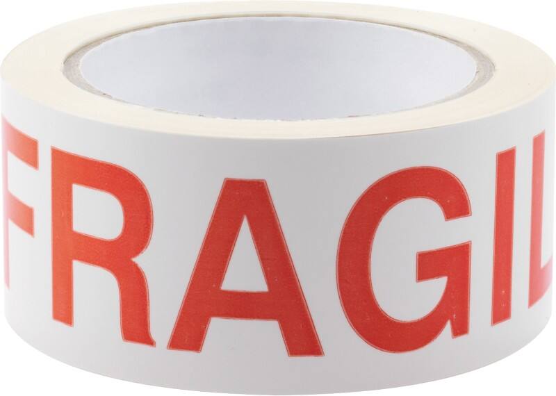 RAJA Packaging Tape Red, White 48 mm (W) x 66 m (L) Vinyl Pack of 36