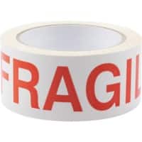 RAJA Packaging Tape Red, White 48 mm (W) x 66 m (L) Vinyl Pack of 36