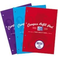 OXFORD Refill Pads Glued A4 - 4 hole punched Ruled Cardboard Assorted Pack of 3