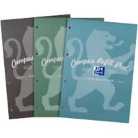 OXFORD Refill Pads Glued A4 - 4 hole punched Ruled Cardboard Assorted Pack of 3