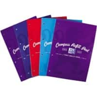 OXFORD Refill Pads Glued A4 - 4 hole punched Ruled Cardboard Assorted Pack of 5