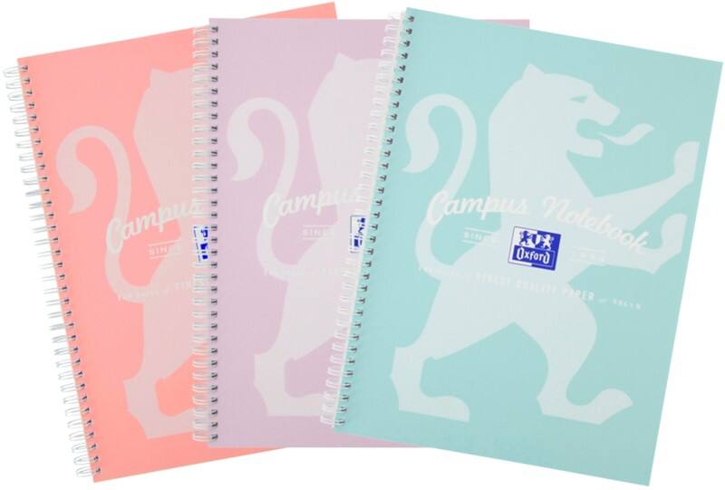 OXFORD Notebook 400140979 A5+ Ruled Twin Wire Card Assorted Perforated 140 Pages Pack of 3