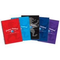 OXFORD Notebook 400013920 A4+ Ruled Twin Wire Card Assorted Perforated 140 Pages Pack of 5