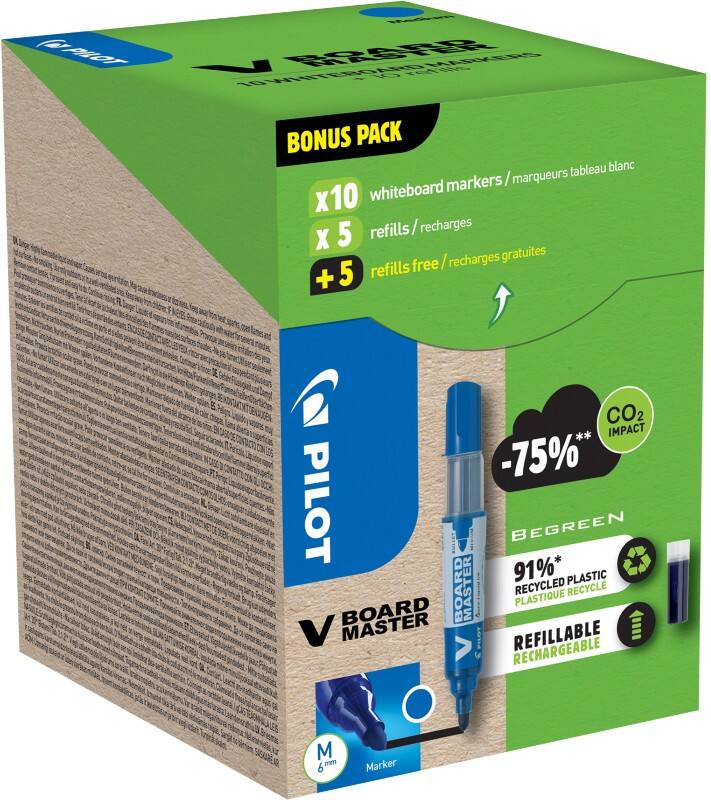 Pilot Non-permanent Whiteboard Marker Blue Medium Bullet  -    Pack of 20