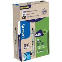 Pilot Ballpoint Pen Ecoball Black Pack of 10 Pens and 10 Refills