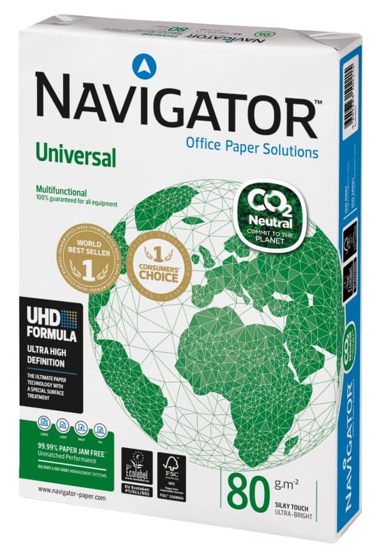 Navigator Universal CO2 Neutral A4 Printer Paper 80 gsm Smooth White 500 Sheets
