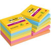 Post-it Super Sticky Notes Carnival Colour Collection 76 mm x 76 mm 90 Sheets Value Pack 8 + 3 Free