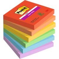 Post-it Super Sticky Notes Playful Colour Collection 76 mm x 76 mm 90 Sheets Pack of 6