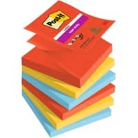 Post-it Sticky Notes Playful 76 x 76 mm Assorted 90 Sheets Pack of 6