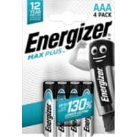 Energizer Alkaline Batteries Max Plus AAA LR03 1200 mAh 1.5 V Pack of 4