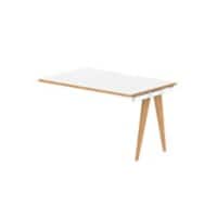 dynamic Oslo Desk Extension Rectangular White Wooden Legs 1,200 (W) x 800 (D) x 750 (H) mm MFC (Melamine Faced Chipboard)