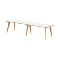 dynamic Oslo Bench Desk Rectangular White Wooden Legs 3,200 (W) x 800 (D) x 750 (H) mm MFC (Melamine Faced Chipboard)