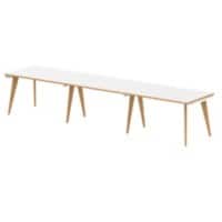 dynamic Oslo Bench Desk Rectangular White Wooden Legs 3,600 (W) x 800 (D) x 750 (H) mm MFC (Melamine Faced Chipboard)