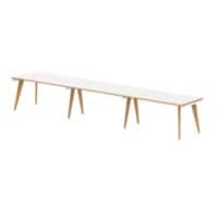 dynamic Oslo Bench Desk Rectangular White Wooden Legs 4,800 (W) x 800 (D) x 750 (H) mm MFC (Melamine Faced Chipboard)