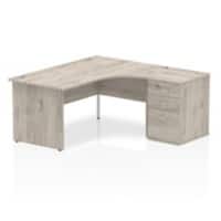 dynamic Impulse Right Hand Desk Rectangular Grey Oak 3 Drawers 1 Pedestal 1,600 (W) x 1,630 (D) x 730 (H) mm MFC (Melamine Faced Chipboard)