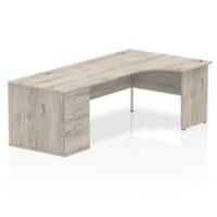 dynamic Impulse Right Hand Desk Rectangular Grey Oak 3 Drawers 1 Pedestal 2,230 (W) x 1,200 (D) x 730 (H) mm MFC (Melamine Faced Chipboard)