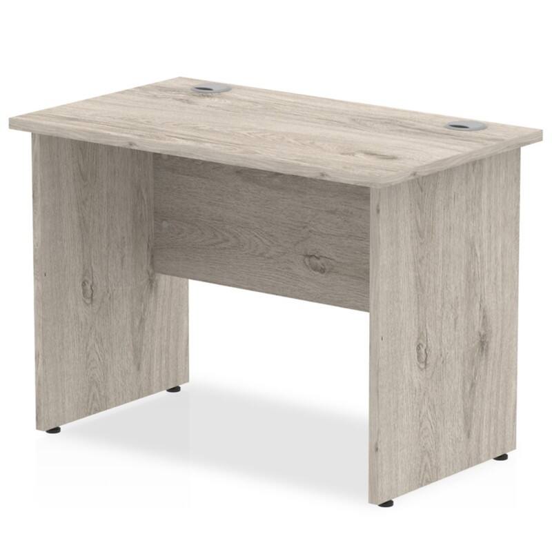 dynamic Impulse Office Desk Rectangular Grey Oak Base panel 1,000 (W) x 600 (D) x 730 (H) mm MFC (Melamine Faced Chipboard)