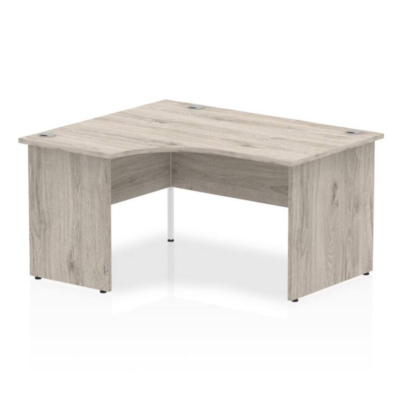 dynamic Impulse Left Hand Desk Rectangular Grey Oak Base panel 1,400 (W) x 1,200 (D) x 730 (H) mm MFC (Melamine Faced Chipboard)