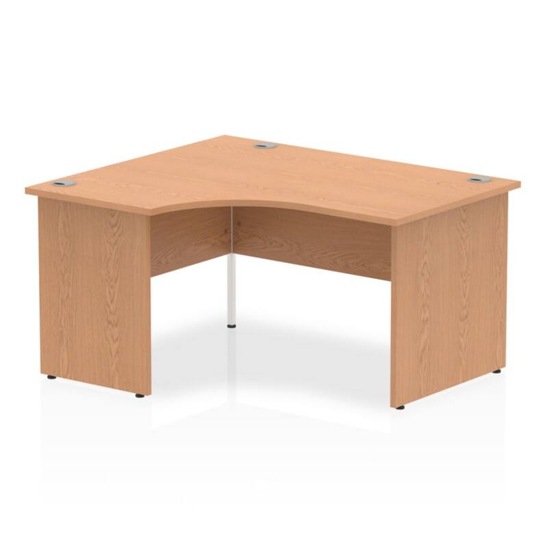dynamic Impulse Left Hand Desk Rectangular Oak Base panel 1,400 (W) x 1,200 (D) x 730 (H) mm MFC (Melamine Faced Chipboard)