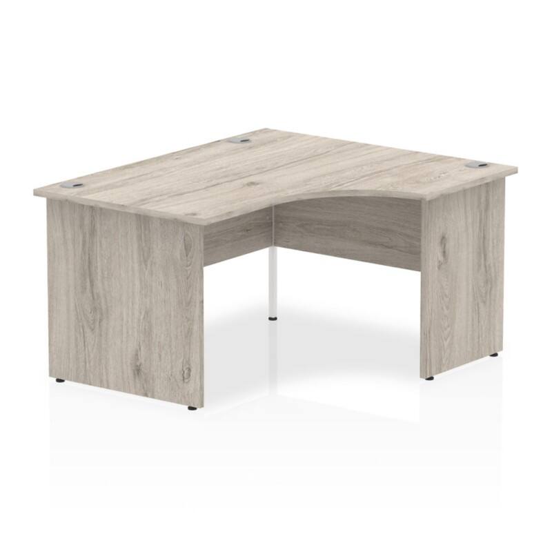 dynamic Impulse Right Hand Desk Rectangular Grey Oak Base panel 1,400 (W) x 1,200 (D) x 730 (H) mm MFC (Melamine Faced Chipboard)