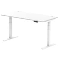 dynamic Air Height Adjustable Sit Stand Desk Rectangular White T-Foot 1,600 (W) x 800 (D) x 665 (H) mm MFC (Melamine Faced Chipboard)
