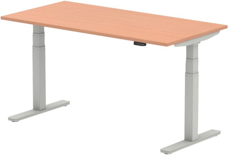 dynamic Air Height Adjustable Sit Stand Desk Rectangular Beech T-Foot 1,600 (W) x 800 (D) x 665 (H) mm MFC (Melamine Faced Chipboard)