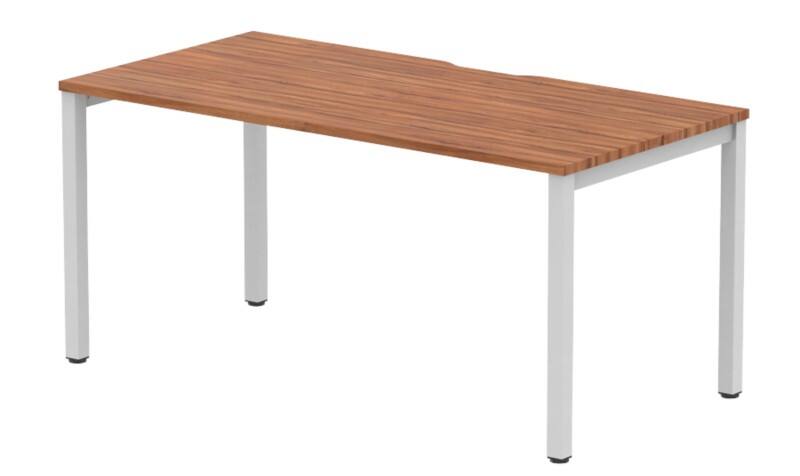 dynamic Evolve Plus Bench Desk Rectangular Walnut H-Frame 1,600 (W) x 800 (D) x 750 (H) mm MFC (Melamine Faced Chipboard)