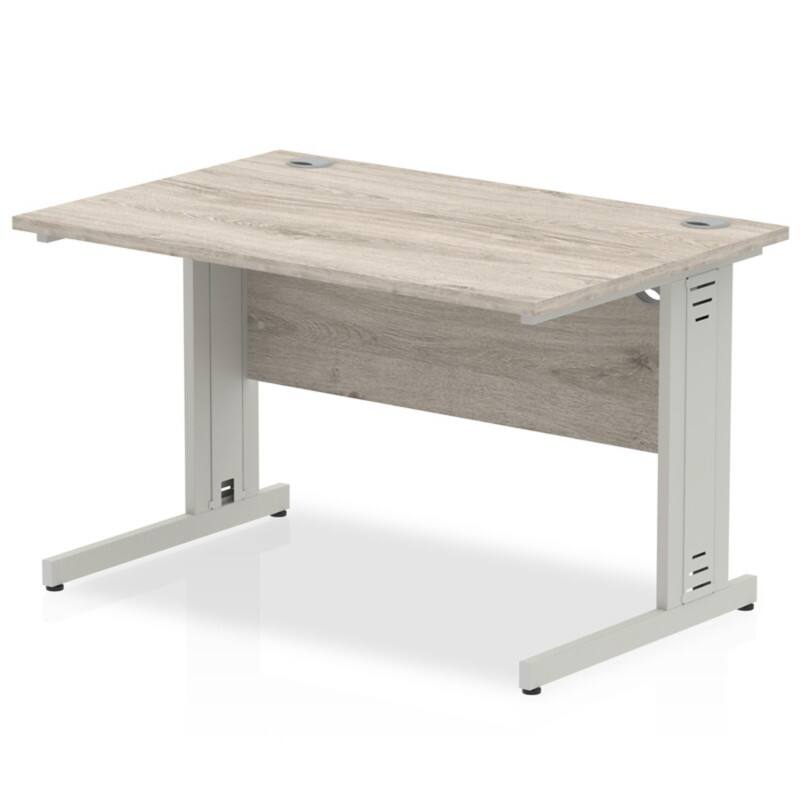 dynamic Impulse Office Desk Rectangular Grey Oak Cantilever 2 Drawers 1,000 (W) x 800 (D) x 730 (H) mm MFC (Melamine Faced Chipboard)