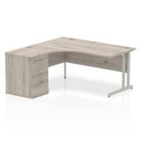 dynamic Ergonomic Desk Impulse IWSLC166WCGRY Grey Oak 1600 mm x 800 mm x 730 mm