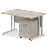 dynamic Ergonomic Desk Impulse IWSSC1253GRY Grey Oak 1200 mm x 800 mm x 730 mm