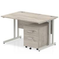 dynamic Ergonomic Desk Impulse IWSSC1452GRY Grey Oak 1400 mm x 800 mm x 730 mm