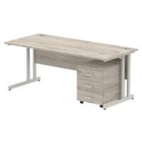 dynamic Ergonomic Desk Impulse IWSSC1853GRY Grey Oak 1800 mm x 800 mm x 730 mm