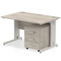 dynamic Ergonomic Desk Impulse IWSSW1253GRY Grey Oak 1200 mm x 800 mm x 730 mm