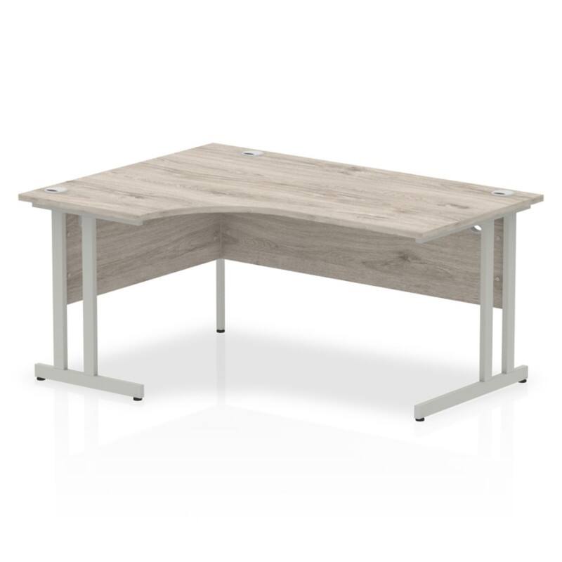 dynamic Impulse Left Hand Desk Rectangular Grey Oak Cantilever 1,600 (W) x 1,200 (D) x 730 (H) mm MFC (Melamine Faced Chipboard)