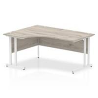 dynamic Impulse Left Hand Desk Rectangular Grey Oak Cantilever 1,600 (W) x 1,200 (D) x 730 (H) mm MFC (Melamine Faced Chipboard)