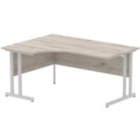 dynamic Impulse Left Hand Desk Rectangular Grey Oak Cantilever 1,800 (W) x 1,200 (D) x 730 (H) mm MFC (Melamine Faced Chipboard)