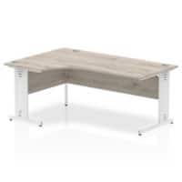dynamic Impulse Left Hand Desk Rectangular Grey Oak Cantilever 1,600 (W) x 1,200 (D) x 730 (H) mm MFC (Melamine Faced Chipboard)