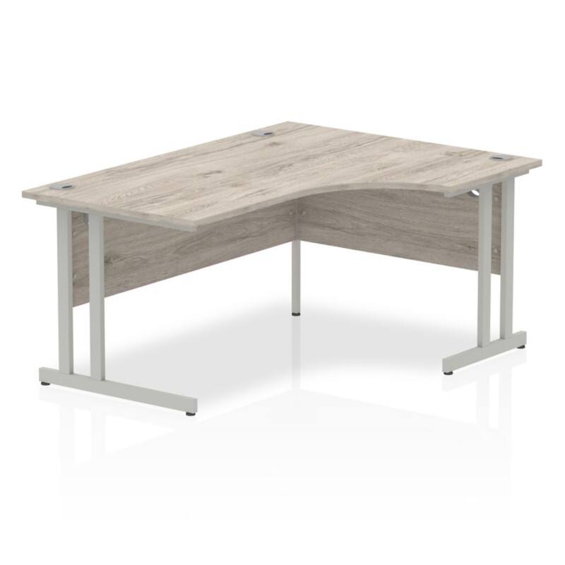 dynamic Impulse Right Hand Desk Rectangular Grey Oak Cantilever 1,600 (W) x 1,200 (D) x 730 (H) mm MFC (Melamine Faced Chipboard)