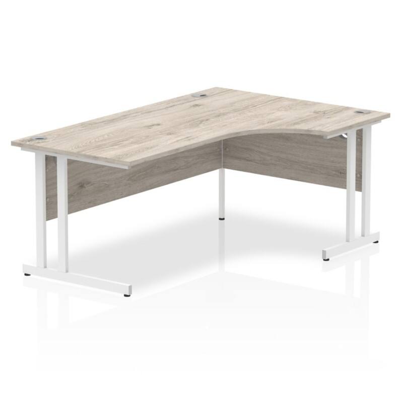 dynamic Impulse Right Hand Desk Rectangular Grey Oak Cantilever 1,800 (W) x 1,200 (D) x 730 (H) mm MFC (Melamine Faced Chipboard)