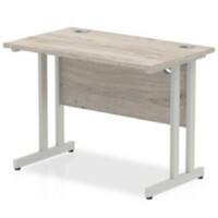 dynamic Impulse Office Desk Rectangular Grey Oak Cantilever 2 Drawers 1,000 (W) x 600 (D) x 730 (H) mm MFC (Melamine Faced Chipboard)