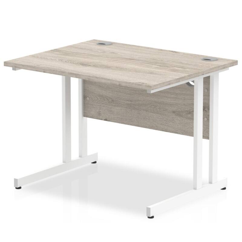 dynamic Impulse Office Desk Rectangular Grey Oak Cantilever 3 Drawers 1,000 (W) x 800 (D) x 730 (H) mm MFC (Melamine Faced Chipboard)