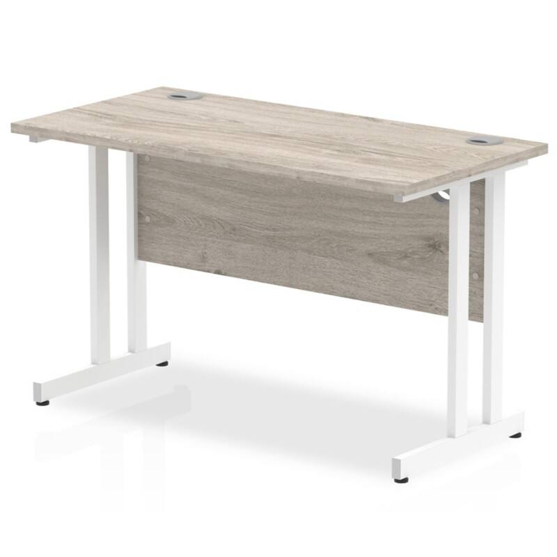 dynamic Impulse Office Desk Rectangular Grey Oak Cantilever 3 Drawers 1,200 (W) x 600 (D) x 730 (H) mm MFC (Melamine Faced Chipboard)