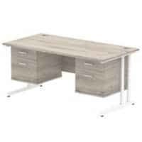 dynamic Ergonomic Desk Impulse MIRDC16FP2FP2WGRY Grey Oak 1600 mm x 800 mm x 730 mm