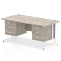 dynamic Ergonomic Desk Impulse MIRDC16FP3FP3WGRY Grey Oak 1600 mm x 800 mm x 730 mm