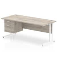 dynamic Ergonomic Desk Impulse MIRDC18FP2WGRY Grey Oak 1800 mm x 800 mm x 730 mm