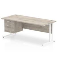 dynamic Ergonomic Desk Impulse MIRDC18FP3WGRY Grey Oak 1800 mm x 800 mm x 730 mm