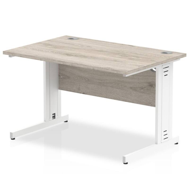 dynamic Impulse Office Desk Rectangular Grey Oak Cantilever 1,000 (W) x 800 (D) x 730 (H) mm MFC (Melamine Faced Chipboard)