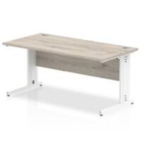 dynamic Impulse Office Desk Rectangular Grey Oak Cantilever 3 Drawers 1,400 (W) x 800 (D) x 730 (H) mm MFC (Melamine Faced Chipboard)