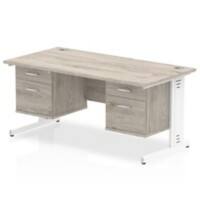 dynamic Ergonomic Desk Impulse MIRDW16FP2FP2WGRY Grey Oak 1600 mm x 800 mm x 730 mm